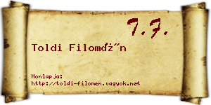 Toldi Filomén névjegykártya